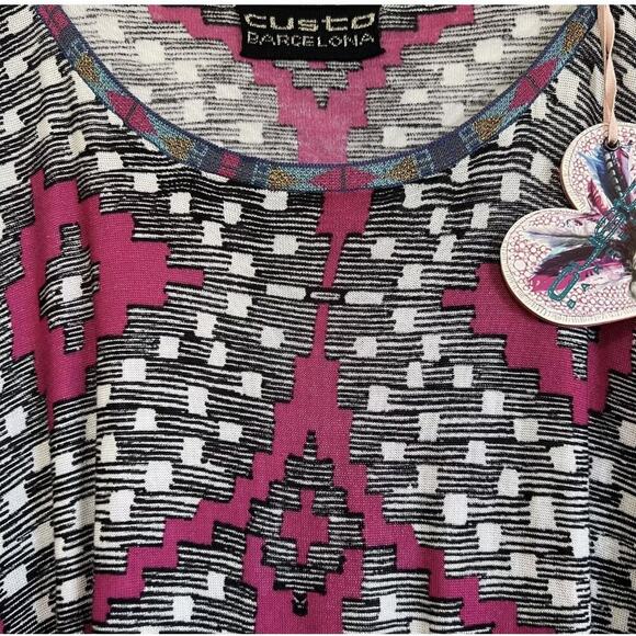 Custo Barcelona Y2K Geo Pattern Kimono Sleeve Mini Dress Size S - Picture 6 of 16